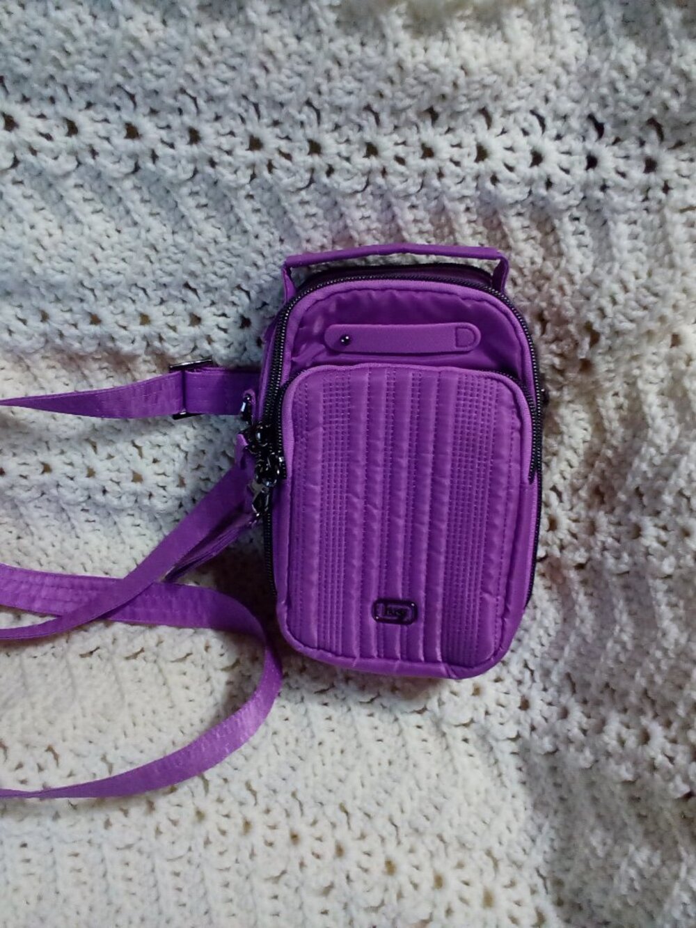 Lug Skeeter Mini Purple Quilted Crossbody Bag